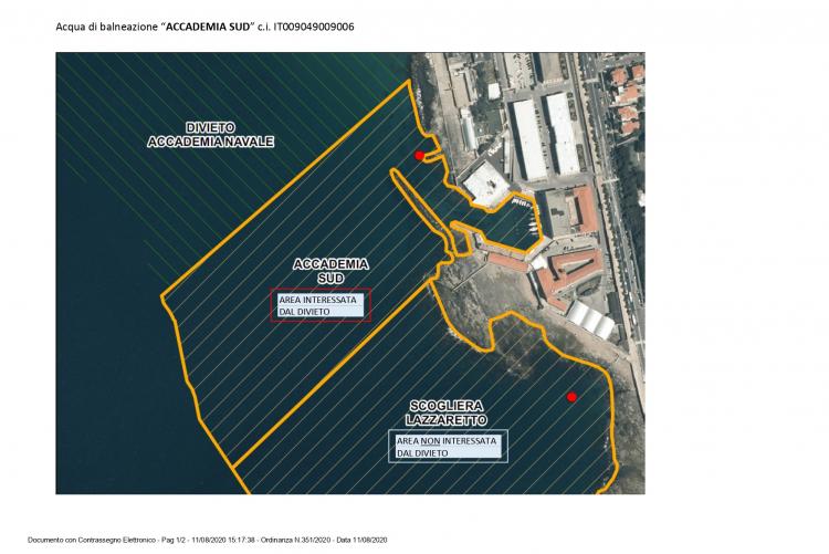 Cartografia dello specchio d'acqua Accademia Sud