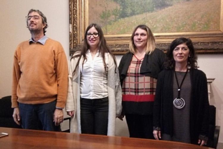 Foto di Leonardo Apolloni e Stella Sorgente insieme a Debora Colombaioni e Valentina Longhi di Ceis Livorno