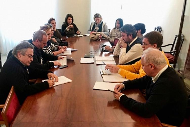 Un'immagine dell'incontro tra amministrazione e delegati sindacali RSA