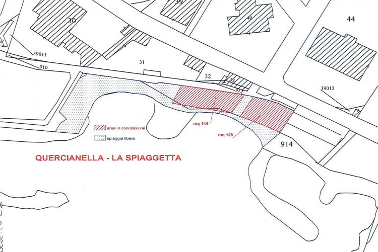 Planimetria della Spiaggetta di Quercianella