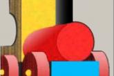 Immagine di un trenino composto da pezzi di diverso colore e forma